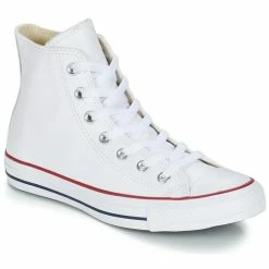Converse - CHUCK TAYLOR ALL STAR LEATHER HI Blanc