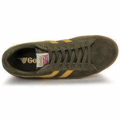 Gola - EQUIPE SUEDE Kaki / Jaune -DC shoes shop 21317650 500 F